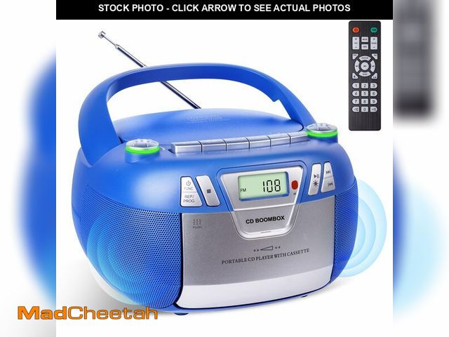 Lot 74-13622757 - Boombox CD Player with Bluetooth and Cassette Player | Portable AM/FM Radio, MP3/USB/AUX Input, Ster...