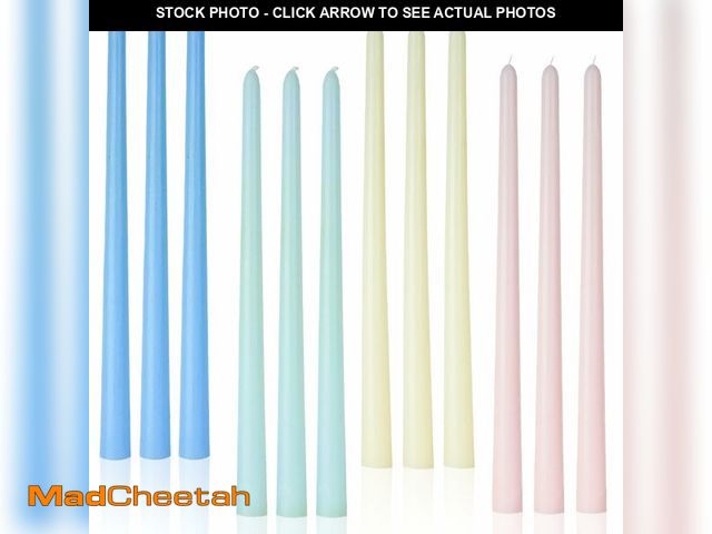 Lot 74-12456082 - LPUSA Colored Tall Taper Candles 12 inch Unscented Smokeless Long Tall Tapered Candle for Candlestic...