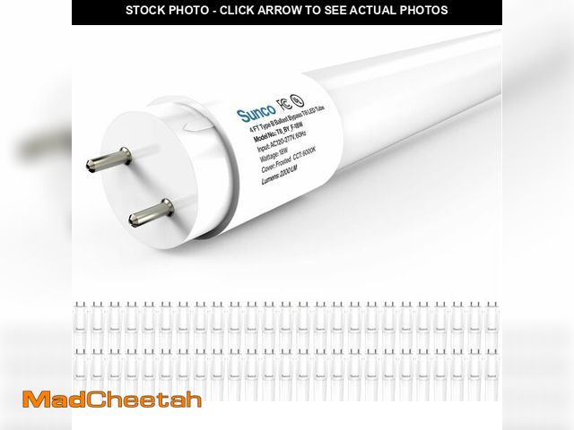 Lot 74-13697152 - Sunco 50 Pack T8 LED Bulbs 4 Foot, Tube Light Bulbs Ballast Bypass, 48 Inch Fluorescent Replacement,...