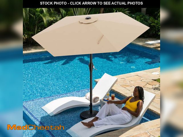 Lot 74-14587302 - Easthome 7.5' Patio Umbrella Outdoor Table Market Umbrella with Smooth Crank handle, 6 Ribs, Backyar...