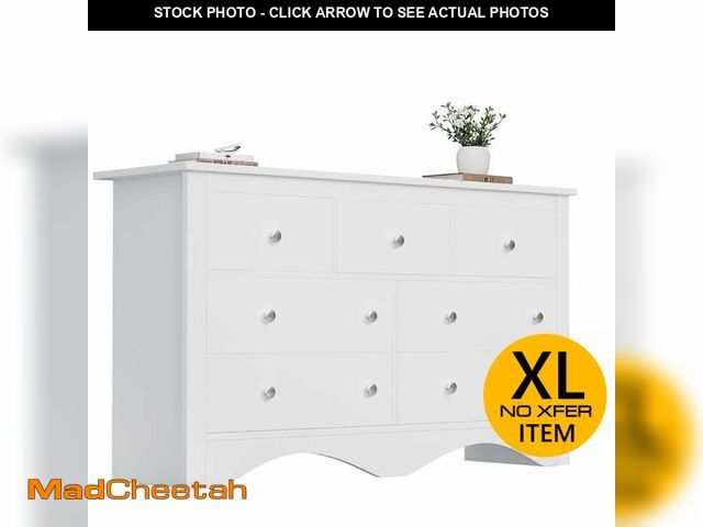 Lot 74-12668204 - Homall 7 Drawer Double Dresser Equipped with an Anti-Toppling Device, Modern Wood Chest of Drawer fo...