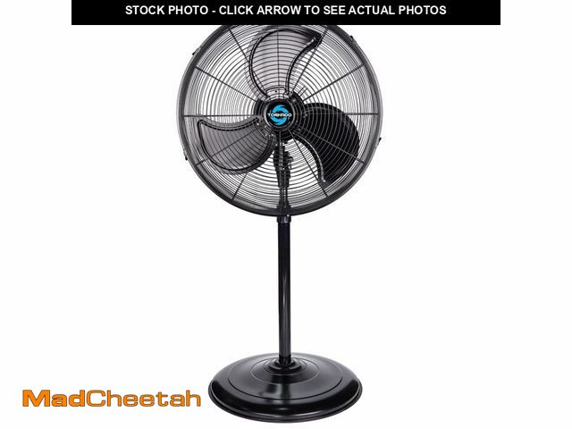 Lot 74-12851584 - Tornado - 20 Inch High Velocity Metal Oscillating Pedestal Fan 5250 CFM - Commercial, Industrial Use...