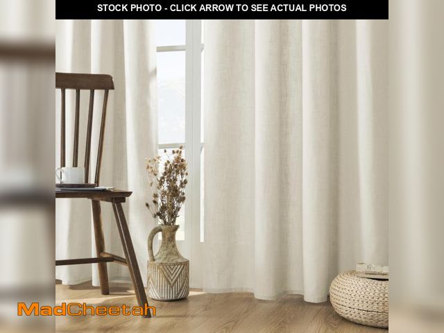 Lot 74-11551966 - Joydeco Living Room Curtains 84 Inches Long, Linen Curtains 84 Inch Length 2 Panels Light Filtering ...