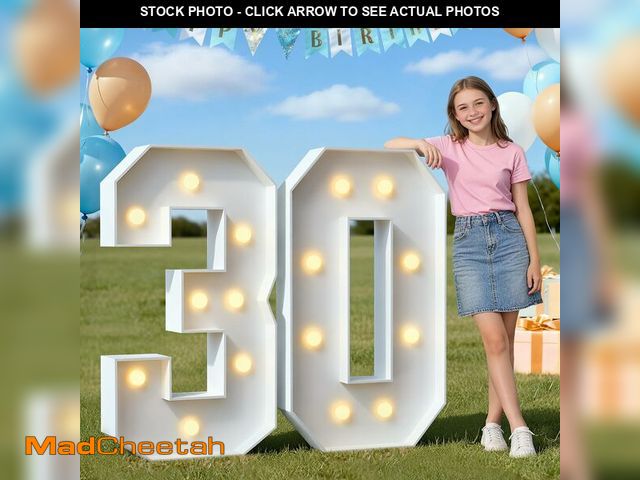 Lot 74-14209844 - imprsv Plastic Marquee Numbers 3FT Light Up Numbers 30 for 30th Birthday Decorations for Her, Large ...