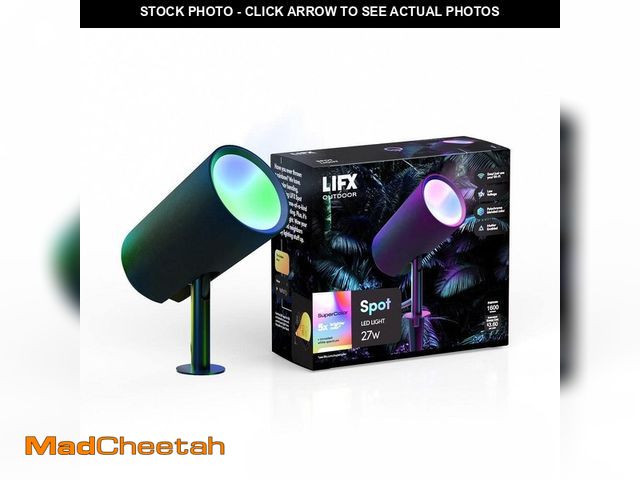 Lot 74-12804500 - LIFX Low Voltage 1600 Lumens Black RGB Integrated LED Smart Wi-Fi Landscape Spotlight, Works w/ Alex...