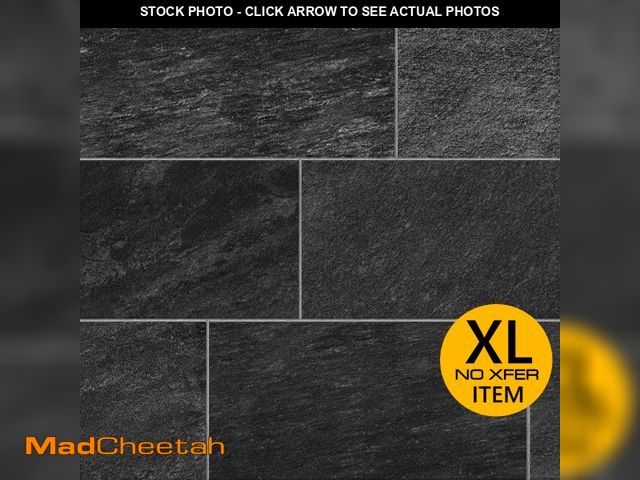 Lot 74-12931833 - Alpe Black Matte 12 in. x 24 in. Quartzite Stone Look Porcelain Floor and Wall Tile (248 SqFt, 16 Bo...