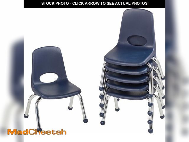 Lot 74-12665025 - FDP 10" School Stack Chair, Stacking Student Seat with Chromed Steel Legs and Ball Glides; For In-Ho...