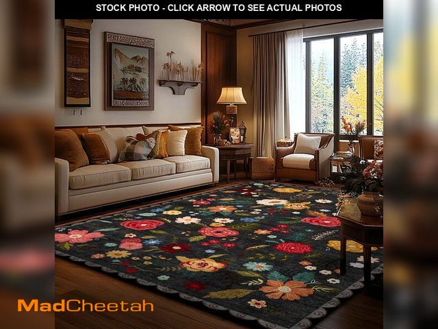 Lot 74-12836984 - Pentantan 9'x12' Floral Area Rugs, Machine Washable Rug for Living Room- Soft Indoor Carpet, Low Pil...