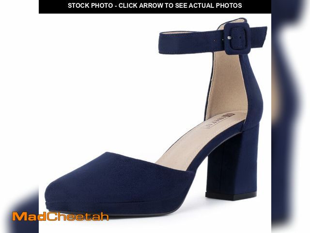 Lot 74-14476949 - IDIFU Navy Blue Women's Closed Toe Chunky Platform Heels(Blue 9) - UNUSED