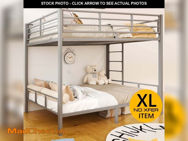Lot 74-13776133 - Zimtown Twin over Twin Steel Bunk Beds Frame,14.8" Height Guardrail, Bedroom Dorm Room for Kids Adul...