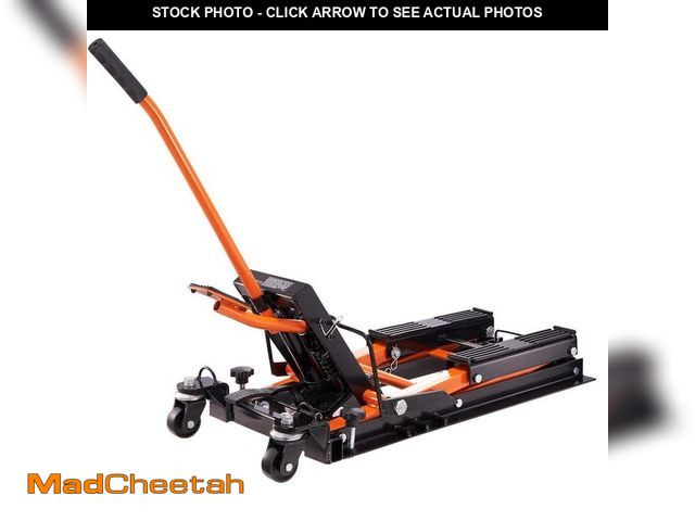 Lot 74-14033819 - SKYSHALO Steel Hydraulic Motorcycle Jack Stand 1500 lbs. ATV Scissor Lift Jack 4.7 in. 15 in. Scisso...