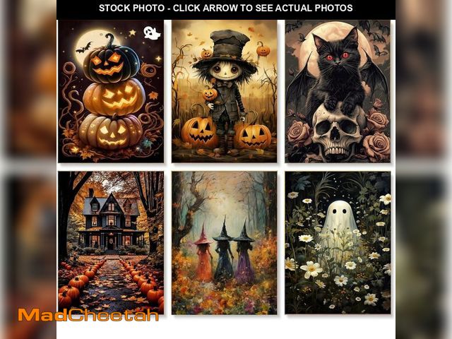 Lot 74-12960622 - Gemozaic 6 Pack Paint by Numbers Kit for Adults Halloween- Adult Paint by Number Kits on Canvas, Hal...