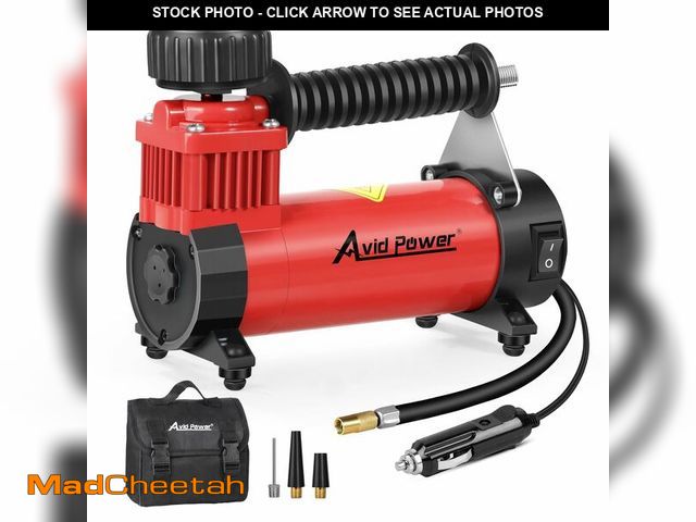 Lot 74-13321291 - AVID POWER 12V DC Tire Inflator Portable Air Compressor, Compact Air Pump w/Copper Motor, Easy Opera...