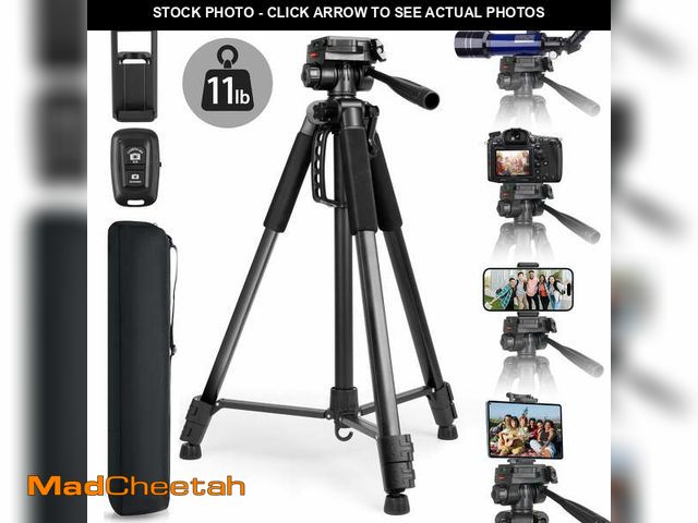 Lot 74-13779723 - Meromore 71" Camera Tripods, Tripod Stand for Camera Phone Video Recording, Heavy Duty Camera Tripod...
