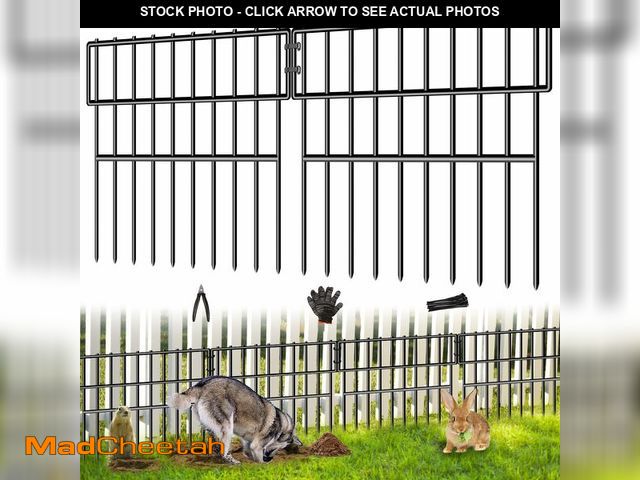 Lot 74-13946781 - 39.5ft(L) X 13in(H) Animal Barrier Fence, 28 Panels No Dig Fence for Dogs, 1.52IN Gap Anti Digging D...