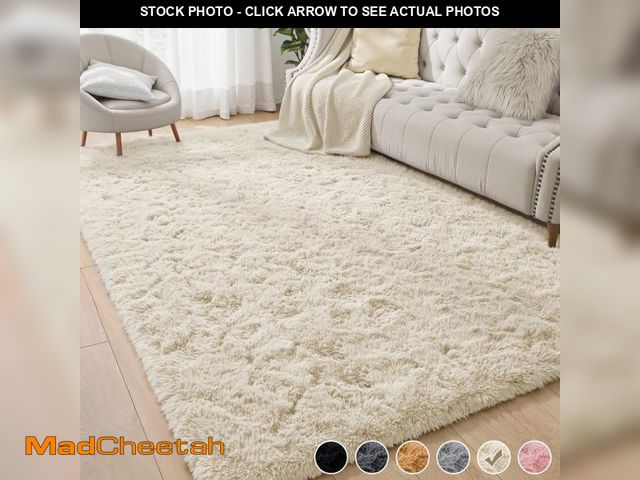 Lot 74-12486352 - Nefoso Shag Area Rug, 5ft x 8ft Soft Fluffy Area Rugs for Living Room Bedroom Decor Carpet, Light Ye...