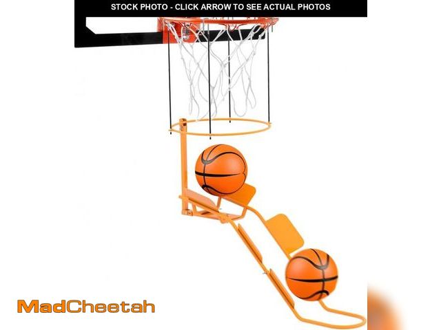 Lot 74-12520892 - Arejonner Basketball Return Attachment for 18" Rim - Heavy Duty Steel Basketball Rebounder System wi...