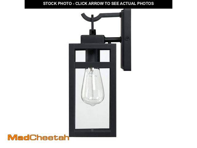 Lot 74-14114031 - Pia Ricco 1-Light Matte Black Outdoor Hardwired Porch Light Wall Sconcec Lantern with No Bulb Includ...
