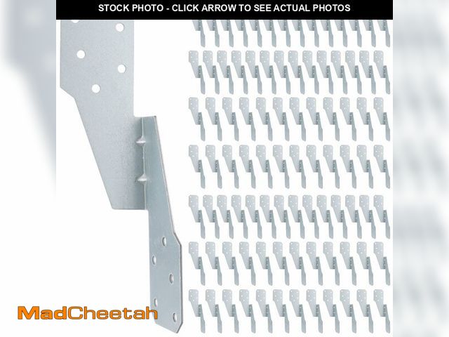 Lot 74-14263173 - 100 Pack Hurricane Straps Brackets, Heavy Duty Hurricane Ties with Black Powder-Coated, Hurricane St...