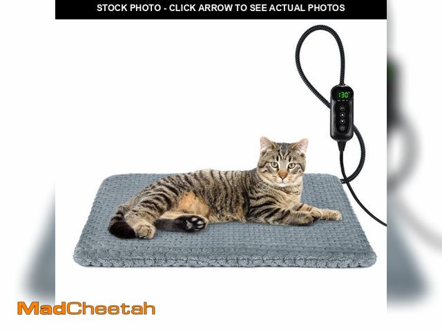 Lot 74-14298294 - INVENHO Heated Cat Bed, Waterproof Adjustable Temperature Dog Cat Heating Pad with Timer, Indoor Pet...