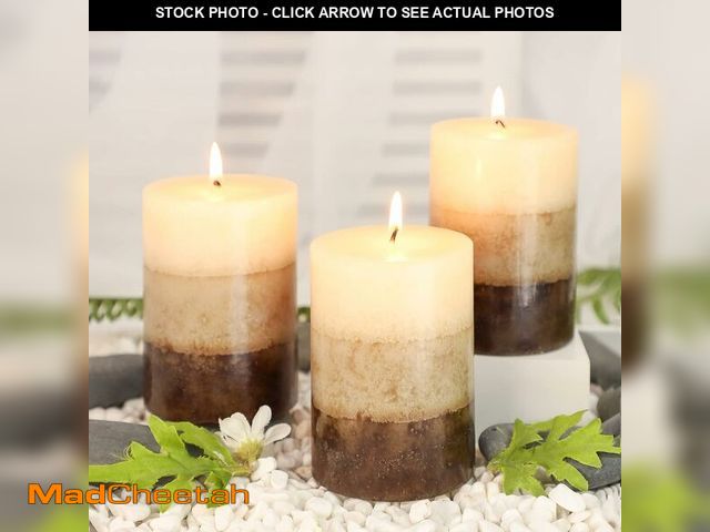 Lot 74-12684324 - Pillar Candles Vanilla Cupcake Scented Immeiscent Aromatherapy Candle 50+ Hours Clean Burning Long L...