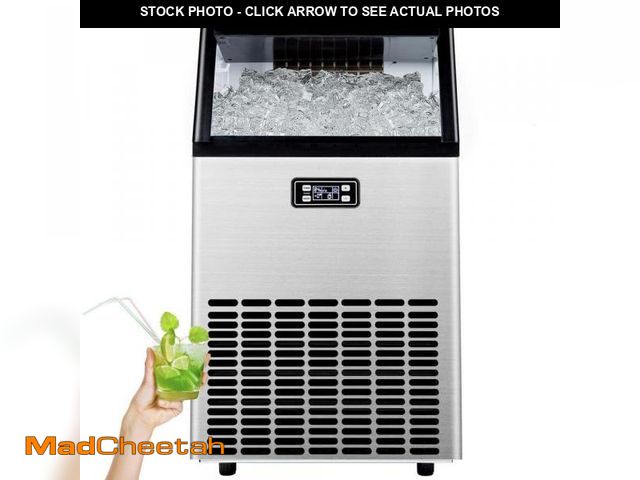Lot 74-12251715 - SIMZLIFE 100 lbs./24H Commercial Freestanding/Built-in Ice Maker with 33 lb. Storage Bin in Silver, ...