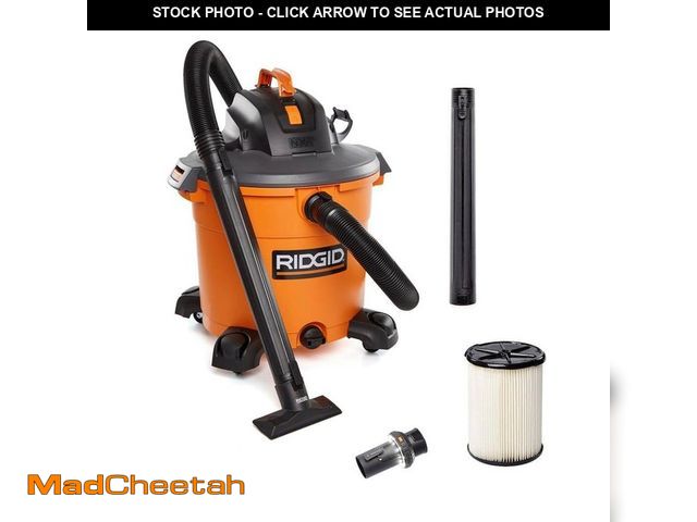 Lot 74-14376515 - RIDGID 16 Gal. 5.0 Peak HP NXT Shop Vacuum HD1640 Wet Dry Vac with General Debris Filter, Hose, Acce...