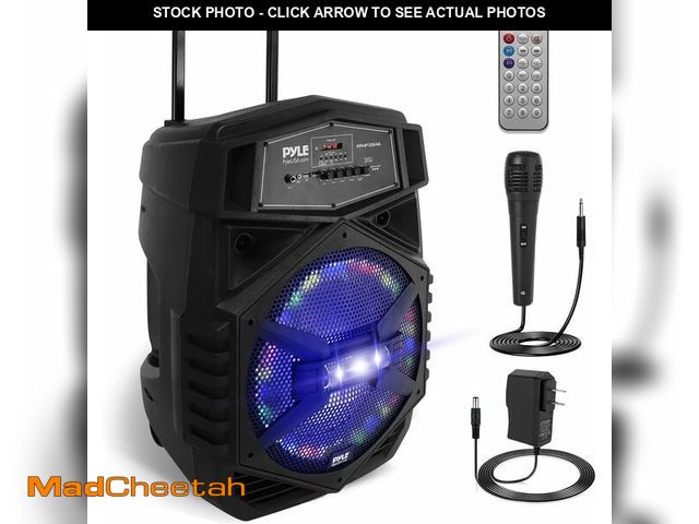 Lot 74-14591394 - Pyle 12'' Portable Bluetooth Speaker System - 1000W Karaoke Speaker w/ LED Lights, USB/Micro SD/FM/B...