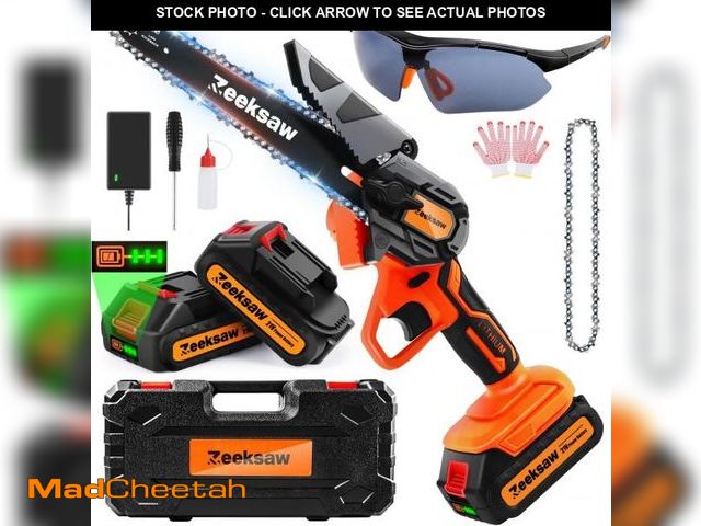 Lot 74-11911071 - ZEEKSAW Mini Chainsaw 6 Inch Cordless, Super Handheld Chainsaw with 2x Big Batteries, Electric Mini ...