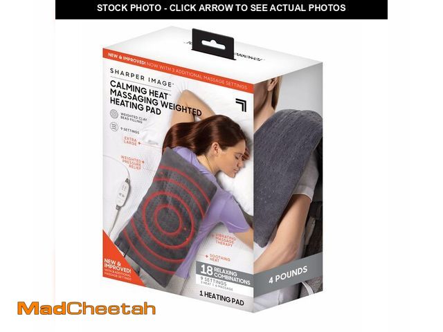 Lot 74-13713118 - Calming Heat Massaging Vibrations Weighted Heating Pad by Sharper Image | Temperature Settings, Auto...
