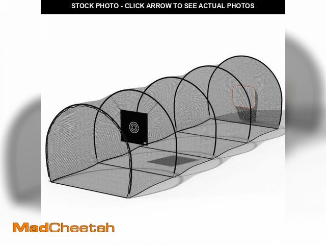 Lot 74-12277325 - MR 40FT Batting Cage Baseball Softball w/Sock Pocket, Hitting Cage Net and Frame Backyard Baseball S...