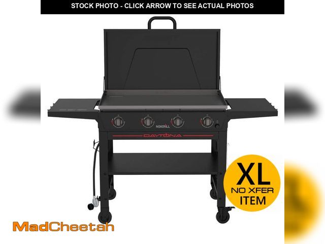 Lot 74-14439544 - Nexgrill Daytona 4-Burner Propane Gas Griddle with Lid in Black - USED