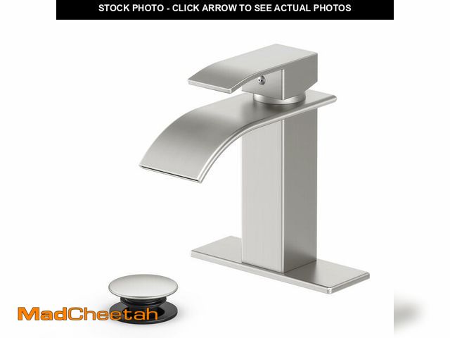 Lot 74-14145052 - Bathroom Faucet Brushed Nickel Modern Waterfall Bathroom Sink Faucet with Single Handle Suitable for...