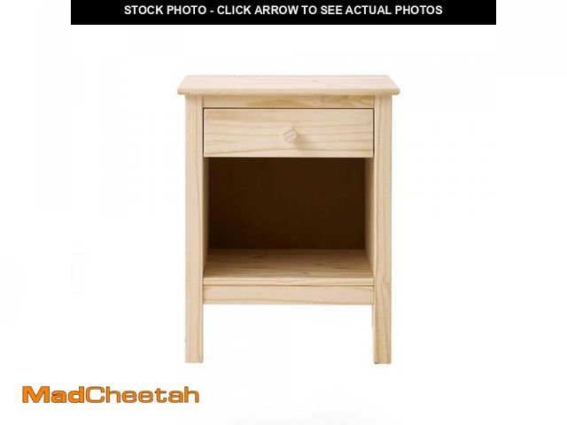 Lot 74-12495743 - StyleWell 1-Drawer Unfinished Natural Pine Wood Nightstand (25 in. H x 20 in. W x 16.5 in. D) - UNUS...