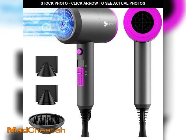 Lot 74-12705799 - slopehill Professional Ionic Hair Dryer, Powerful 1800W Fast Drying Low Noise Blow Dryer with 2 Conc...