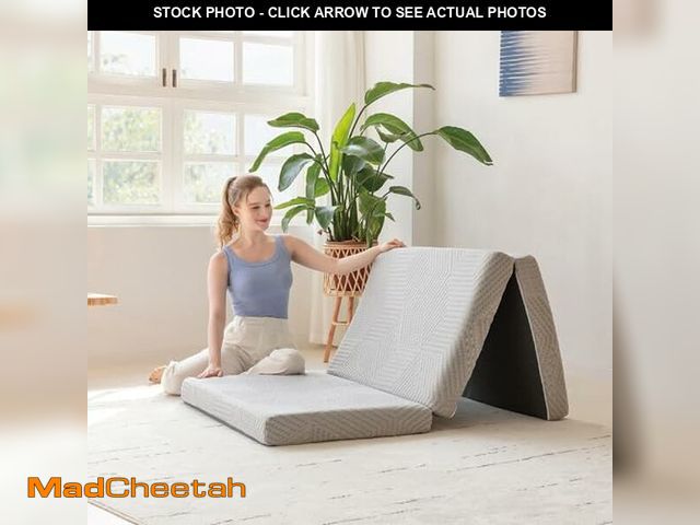 Lot 74-12760358 - MLILY Tri-Fold Memory Foam Mattress, 4 inch Twin Folding Mattress with Collapsible and Washable Cove...