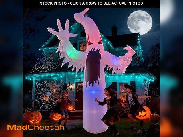 Lot 74-12708126 - 12FT Halloween Inflatables Giant White Ghost, Halloween Inflatable Outdoor Decoration, LED Colored L...
