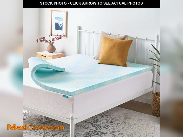 Lot 74-13331571 - Linenspa 2 Inch Gel Swirl Memory Foam Mattress Topper - Cooling Gel Infused - Pressure Relieving Bed...
