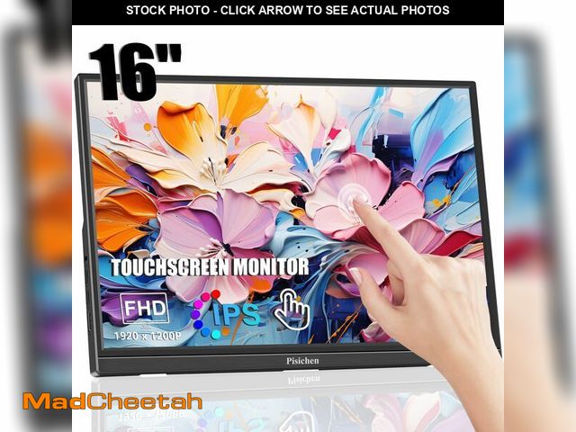 Lot 74-14212460 - Pisichen Portable Monitor Touchscreen 16 Inch FHD 1920x1200P HDMI USBC Travel Touch Screen Monitor I...