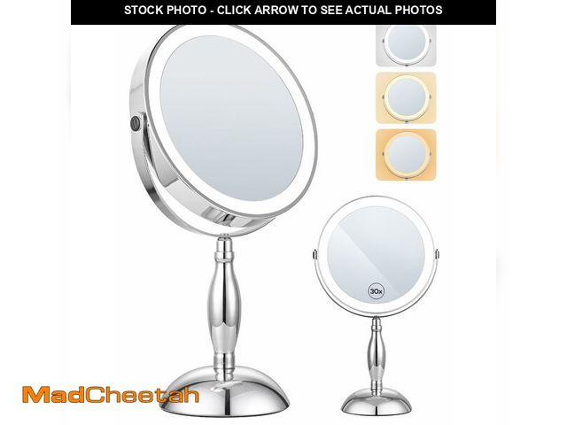 Lot 74-14422383 - 30x Lighted Makeup Mirror with Lights, 8" Double Sided Magnifying Mirror - UNUSED