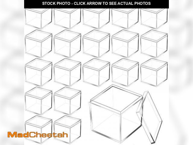Lot 74-12443510 - Tuanse 150 Pcs Acrylic Box with Lid Clear Small Acrylic Box Plastic Square Cube with Lid Mini Contai...