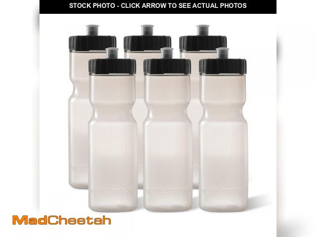 Lot 74-12110583 - 50 Strong Sports Water Bottles 6-Pack Ã¢â¬â Reusable 22 oz BPA-Free Plastic Bottles with Pull Top...