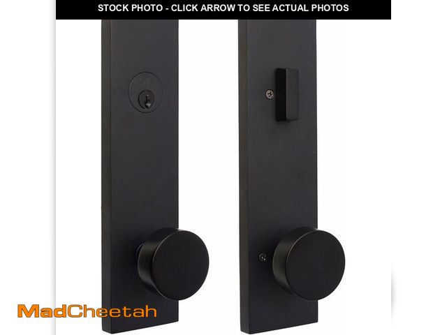 Lot 74-10908951 - Weslock 066214242SL2D Addy Entry Handle with Mesa Knob (Keyed Handleset, Matte Black) Complete Set -...