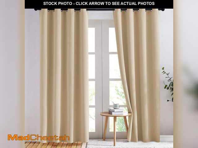 Lot 74-12975850 - NICETOWN Biscotti Beige Blackout Curtains 84 inches Long for Bedroom - Thermal Insulated Solid Gromm...