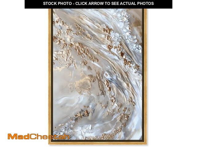 Lot 74-13562211 - Art Remedy Parchment  Canvas Elegant Gold Abstract, Gold Frame, 20" x 30" - UNUSED