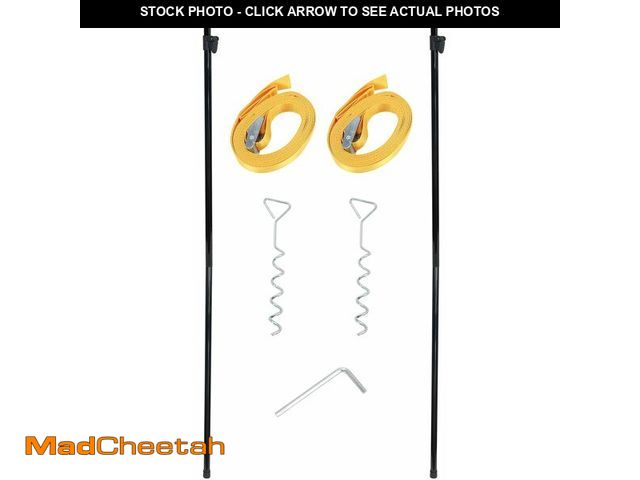 Lot 74-14250840 - HUAALIUCHE RV Awning Tie Down Kit Pole with Yellow Strap, Awning Pole &amp; Tie Down Kit Heavy Duty ...
