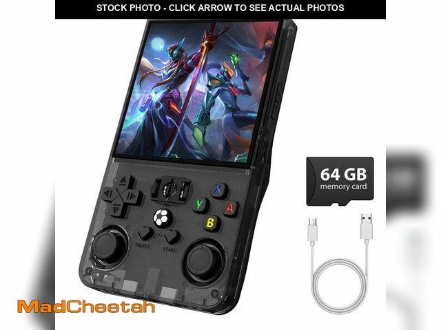 Lot 74-14152068 - R36MAX Retro Gaming Console, Retro Handheld Games Console with 64GB TF Card, Portable Hand Held Open...