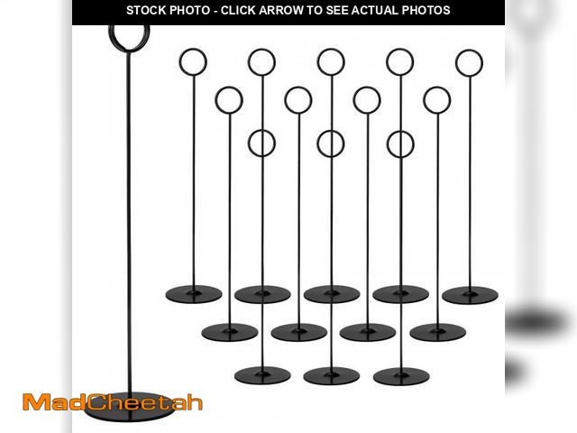Lot 74-12314264 - Tosnail 12 Pack 12" Tall Table Number Holders, Place Card Holder Picture and Photo Display Stands, R...