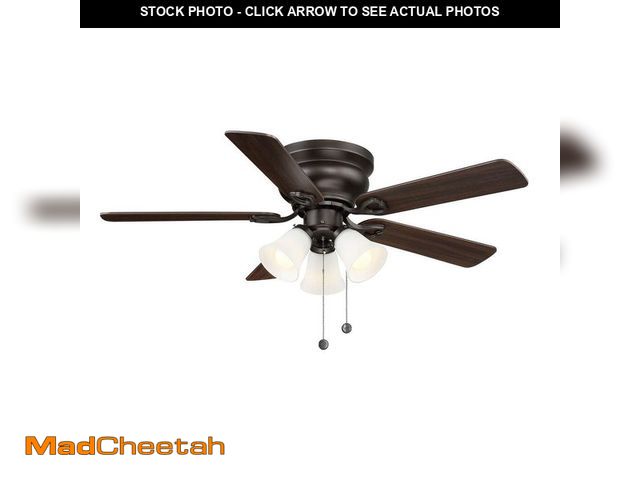 Lot 74-12692364 - *DIRTY/SCRATCHED/MISSING HARDWARE* Hampton Bay Clarkston II 44 in. LED Indoor Oil Rubbed Bronze Ceil...