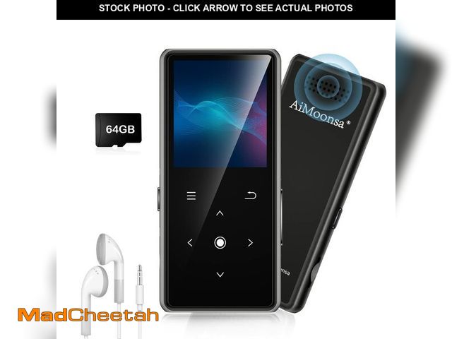 Lot 74-12683223 - 64GB MP3 Player with Bluetooth 5.2, AiMoonsa Music Player with Built-in HD Speaker, FM Radio, Voice ...